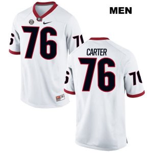 Men's Georgia Bulldogs NCAA #76 Michail Carter Nike Stitched White Authentic College Football Jersey DFO7054KR